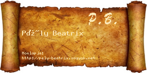 Pély Beatrix névjegykártya