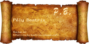 Pély Beatrix névjegykártya